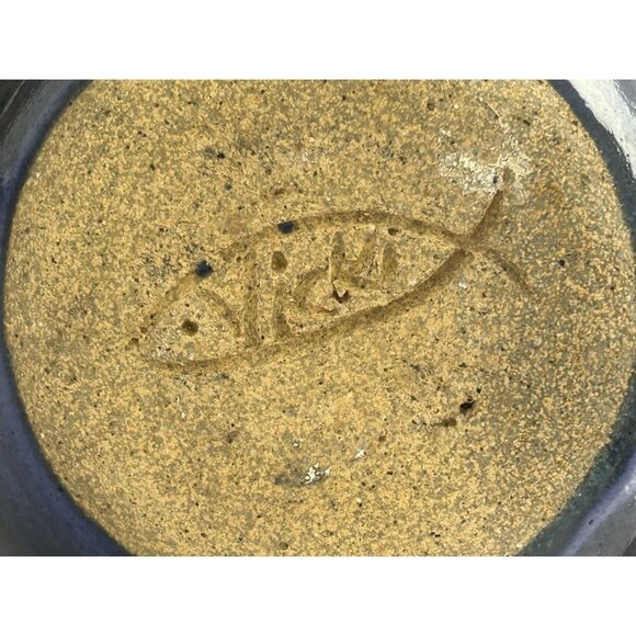 Handcrafted Pottery Birdhouse Heart Blue Cottagecore Farmhouse Garden Rustic - Picture 9 of 9